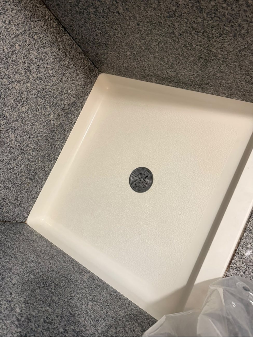 Shower pan after cleaning